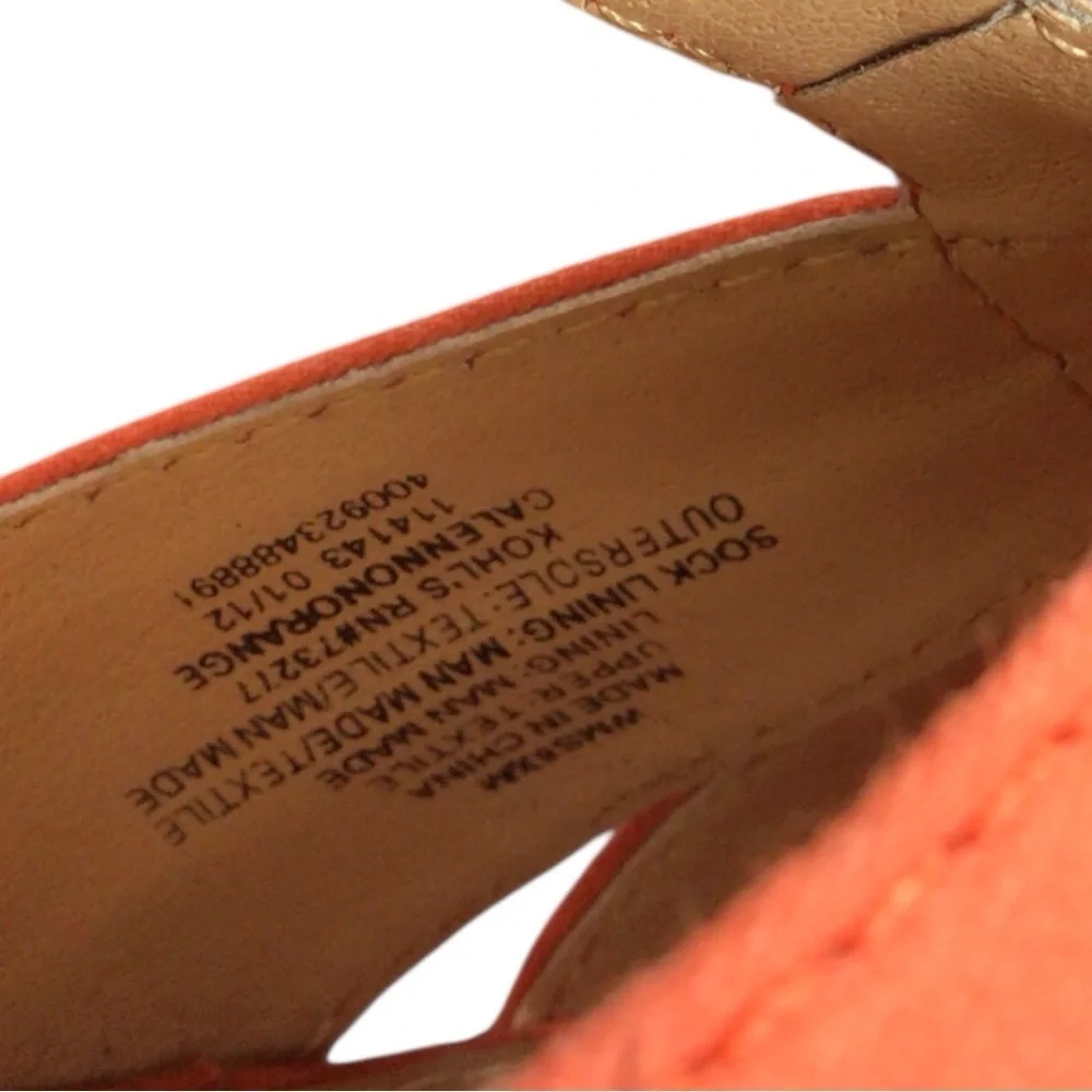 Candie's Orange Espadrille Wedges with Peep-Toe Design size 6.5